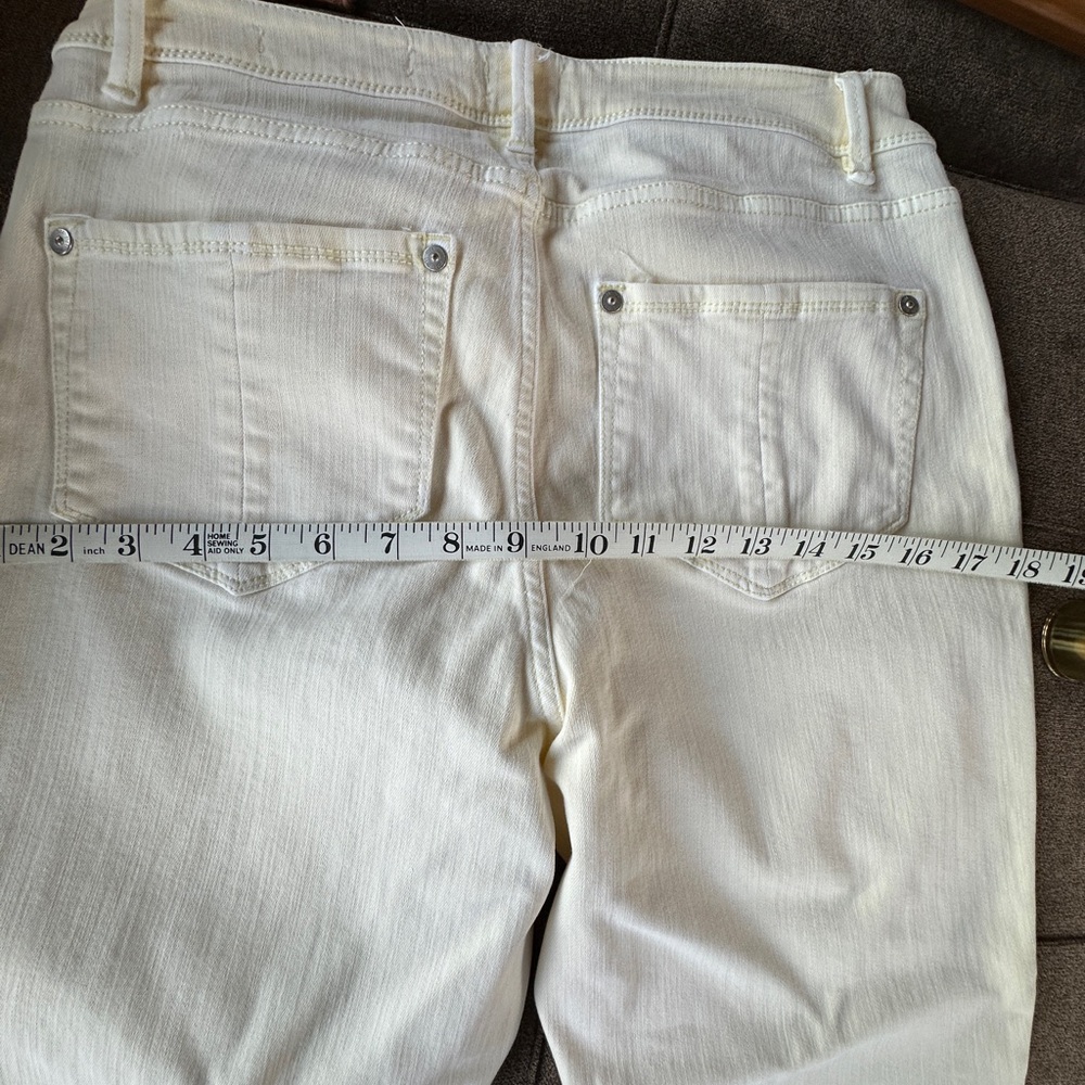 J. Jill Frayed Hem Light Yellow Women’s Pants Size 8 - Picture 9 of 11